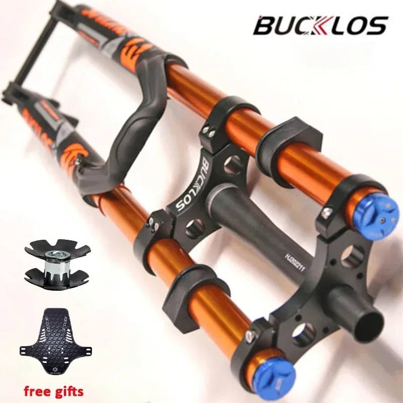 

BUCKLOS 27.5 29inch Air Suspension Fork MTB Downhill E-Bike AM Forks 180mm Travel Boost Bicycle Fork Rebound 110*15mm Dual Crown