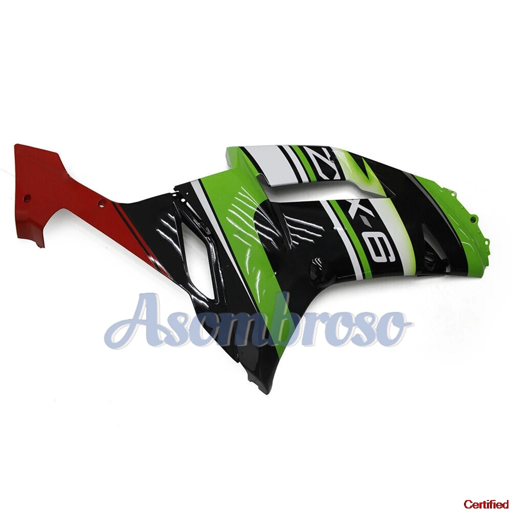 For  NINJA ZX-6R 2007 2008 ZX 6R ZX636 07 08 ZX 636 ZX6R Green-Black-White Hot Sales Motorcycle Fairing Kit CN