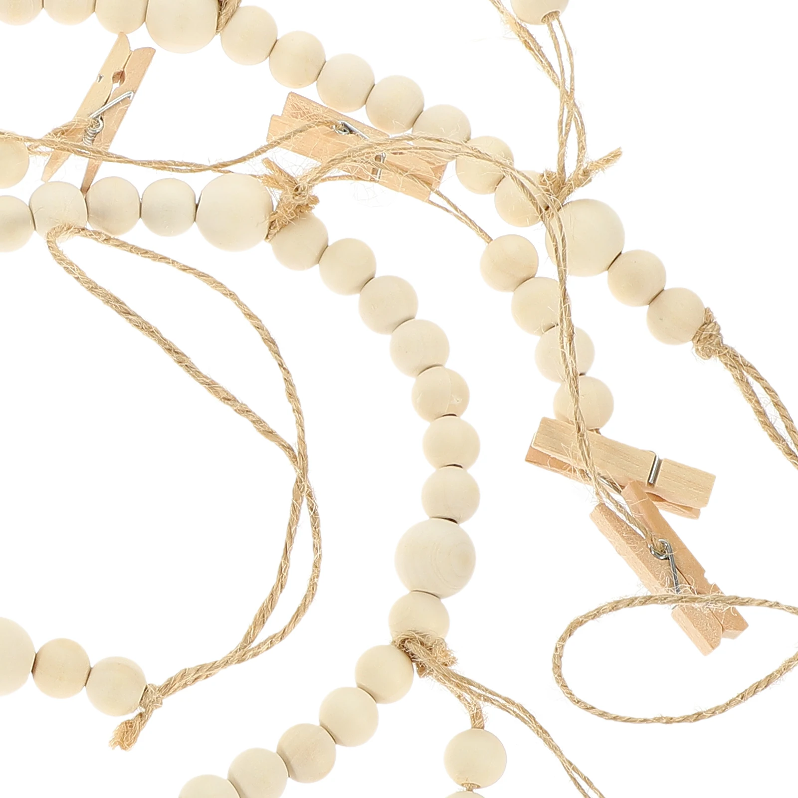 

Wooden Beaded Hanging Display Garland With Clips Photo Holder Family Art Wedding Kids Decorative Wall Hanging Display For Home