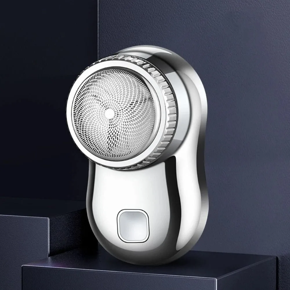 Pocket Size Electric Shaver Cordless Washable Travel Shaver Detachable Cutter Head One-Button Control