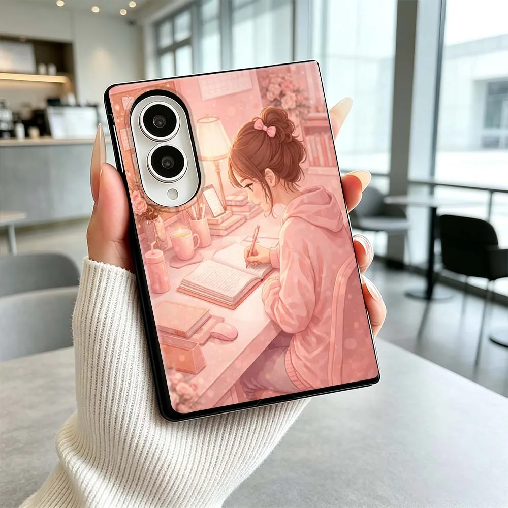 Learning Girl Patterns Cover Phone Case For Samsung Galaxy Z Flip 8 Z Fold 8 Z Flip8 Wide ZFold Wide Shockproof