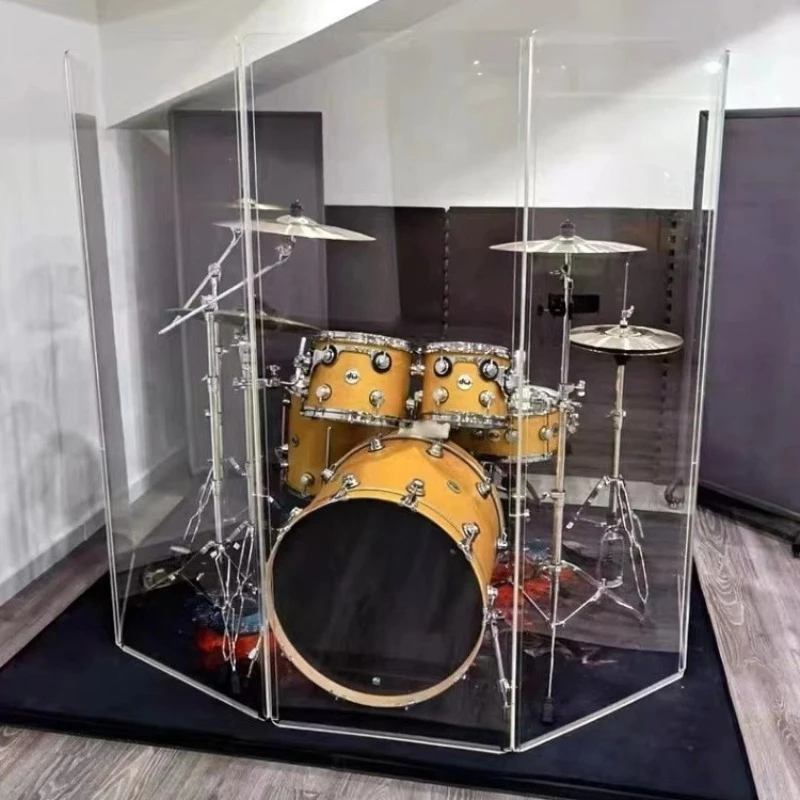 Drum set acrylic sound insulation screen, transparent partition stage sound-absorbing folding cover
