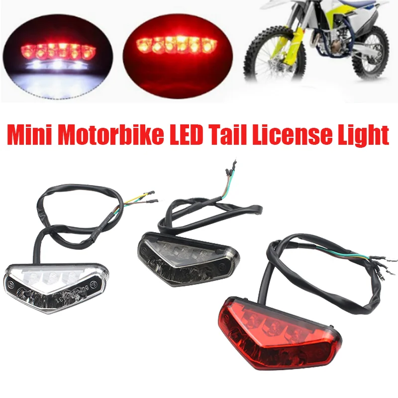 Mini luz LED trasera para motocicleta, 12V, luz de freno trasera para motocross, ATV, chopper, scooter, crucero, luz de matrícula.