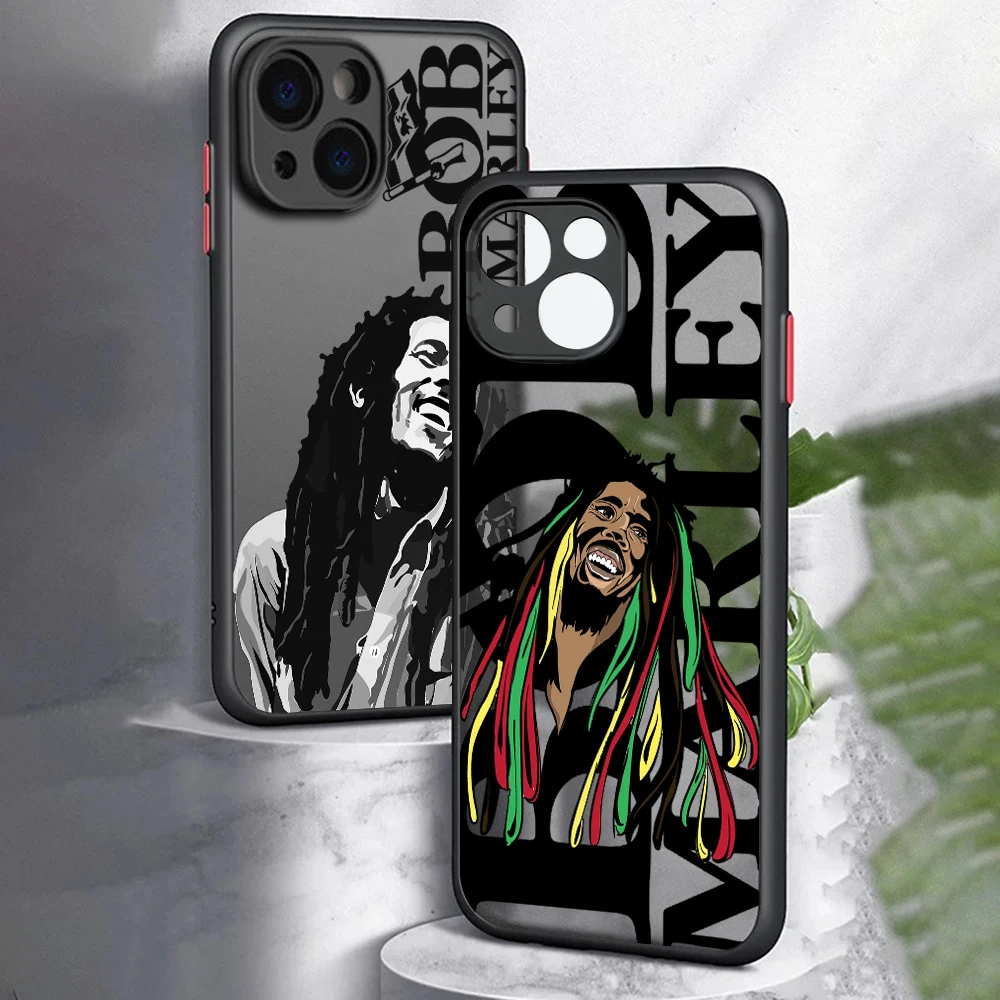 Rapper Bobs Marleys Phone Case For iPhone 15 14 13 12 11 Mini Pro Max X XR XSMax 7 8 Plus Matte Transparent Back Cover