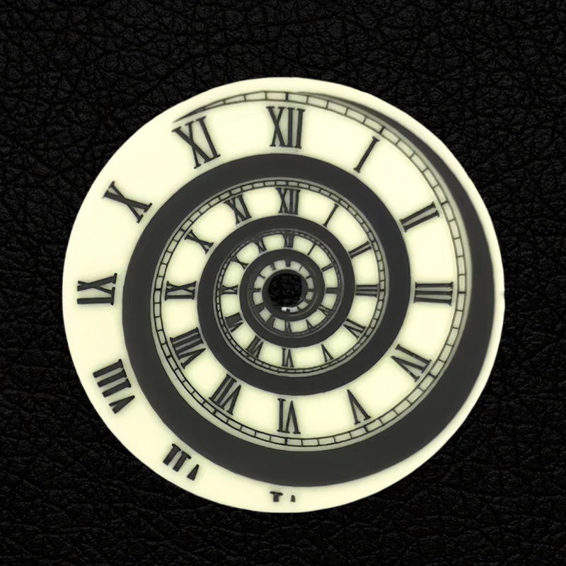 NH35 28.5mm Dial, Roman Scale Spiral Disc Green Luminous for NH35/NH36/4R/7S Caliber, Watch Modification Accessories