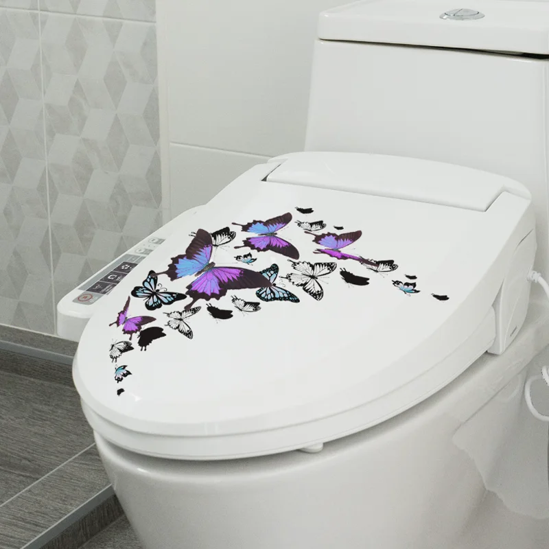 Colorful Black White Butterfly Wall Sticker Window Glass Toilet Bathroom Decora Self-adhesive Removable Waterproof Antifouling