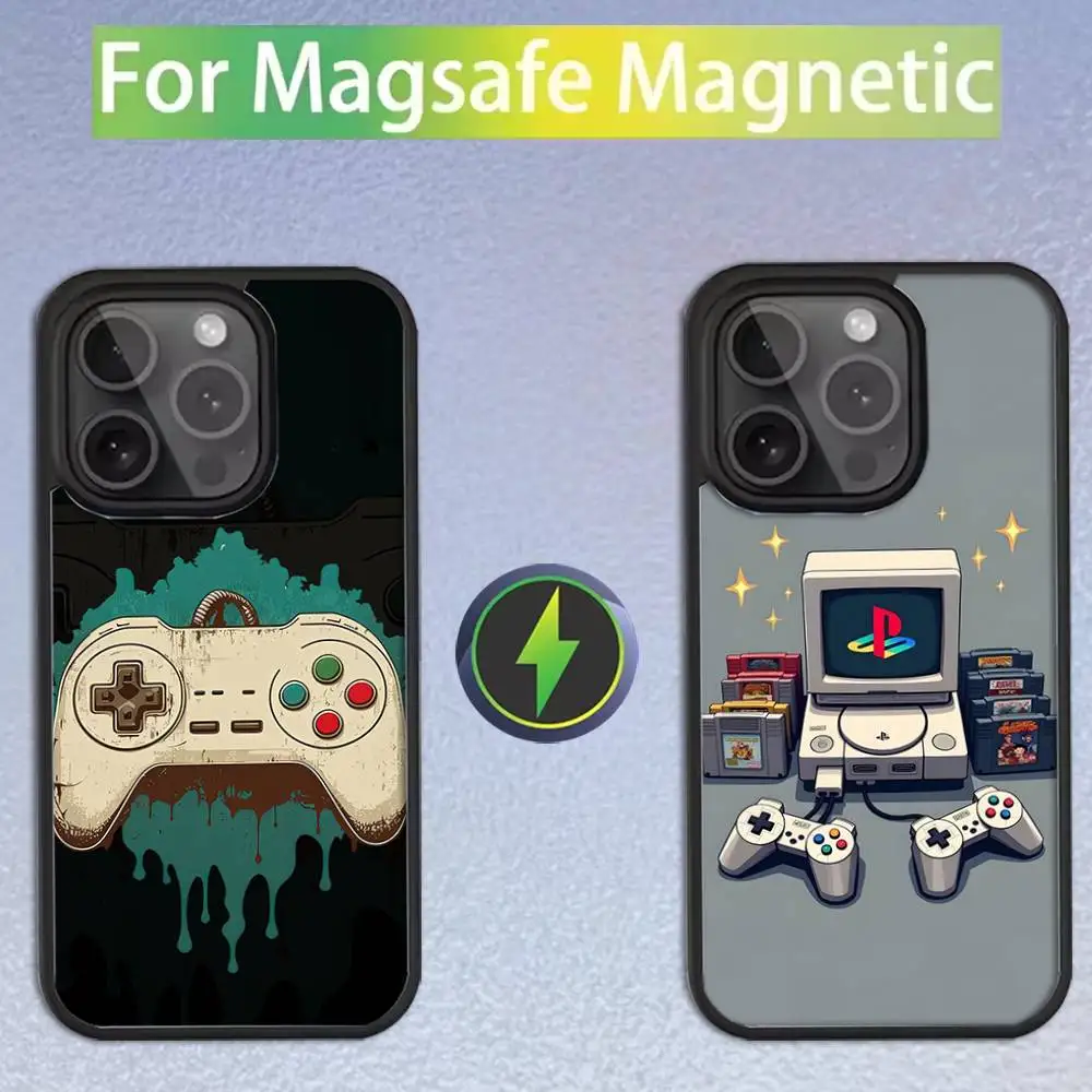 

Game Console Gamepad Gamer Play Phone Case For iPhone 16,15,14,13,12,11,Pro,Max,Plus,Mini,SE Magsafe Magnetic Wireless Charging