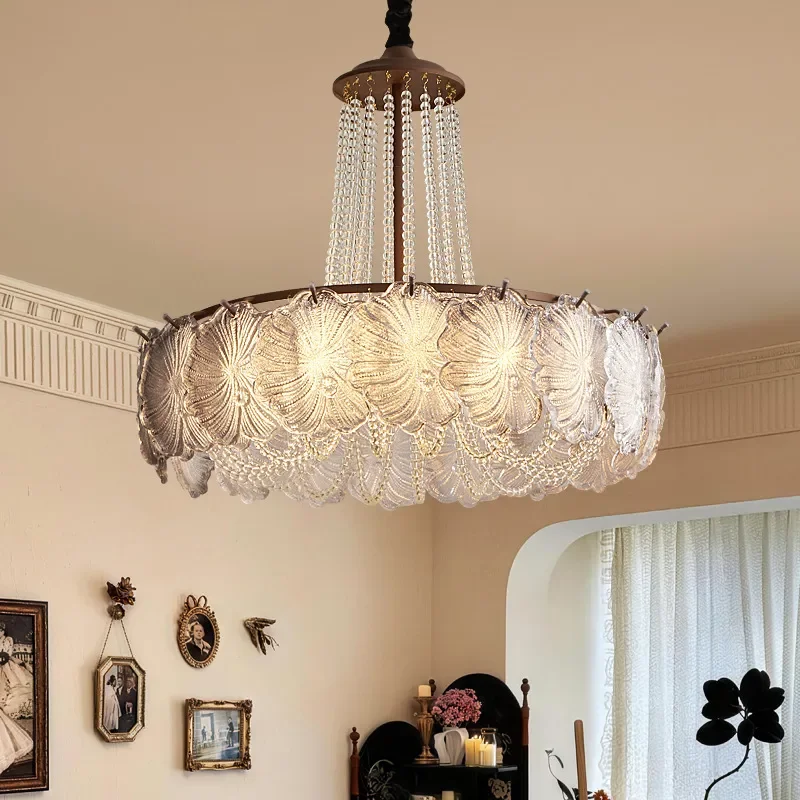for French Light Luxury Warm Bedroom Light American Romantic High End Restaurant Hanging Modern Simple Style Living Room
