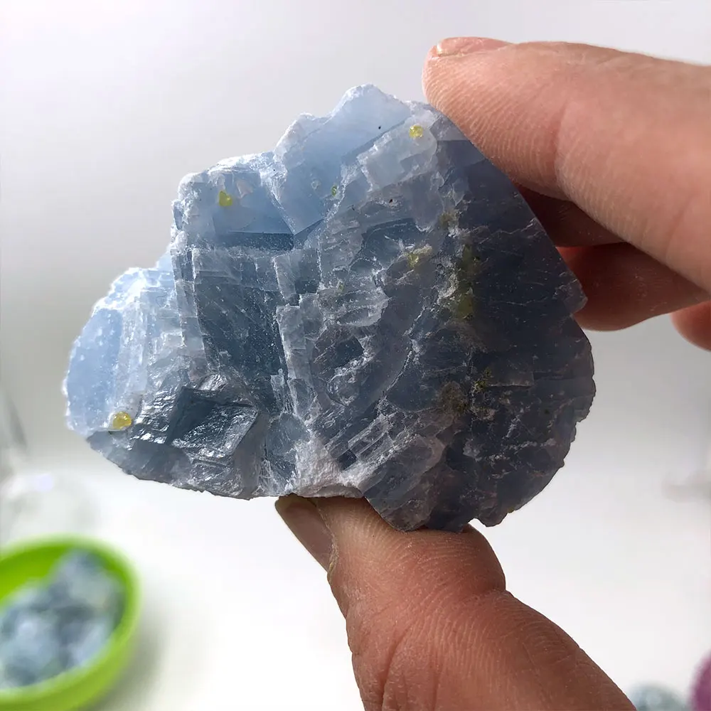 1pc Random Natural Blue Calcite Rough Stone Raw Quartz Crystals Rock Healing Reiki Mineral Aquarium Home Room Decor