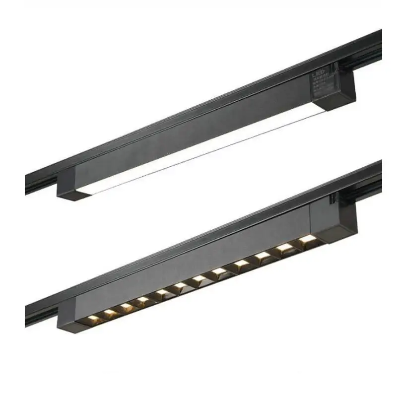 Ajustável LED Rail Spotlight, Track Light, teto Lâmpadas lineares, Floodlight, 2 fios, 20W, 30W, Iluminação interior