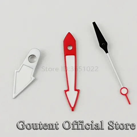Goutent 레드 화이트 시계 핸드 그린 빛나는 맞는 NH35 NH36 ETA 2836 2824 PT5000 ST2130 Miyota 8215 무브먼트 시계 액세서리
