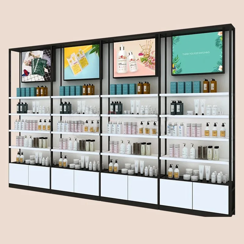 Custom. Salon Make Up Stand Showcase Winkel Decoratie Planken Voor Winkels Cosmetische Vitrinekast