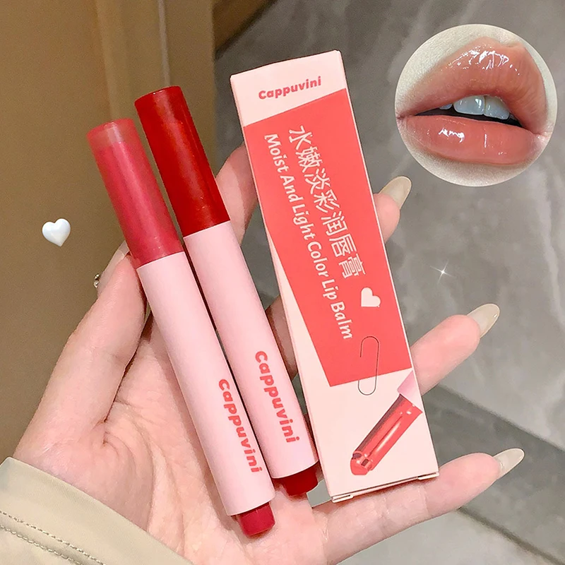 Rossetto in Gelatina a Forma di Cuore Brillante, Penna Idratante per Labbra, Lucidalabbra Solido Effetto Ghiaccio Rosa, Gloss Labbra Effetto Specchio, Balsamo Labbra al Pomelo, Cosmetici
