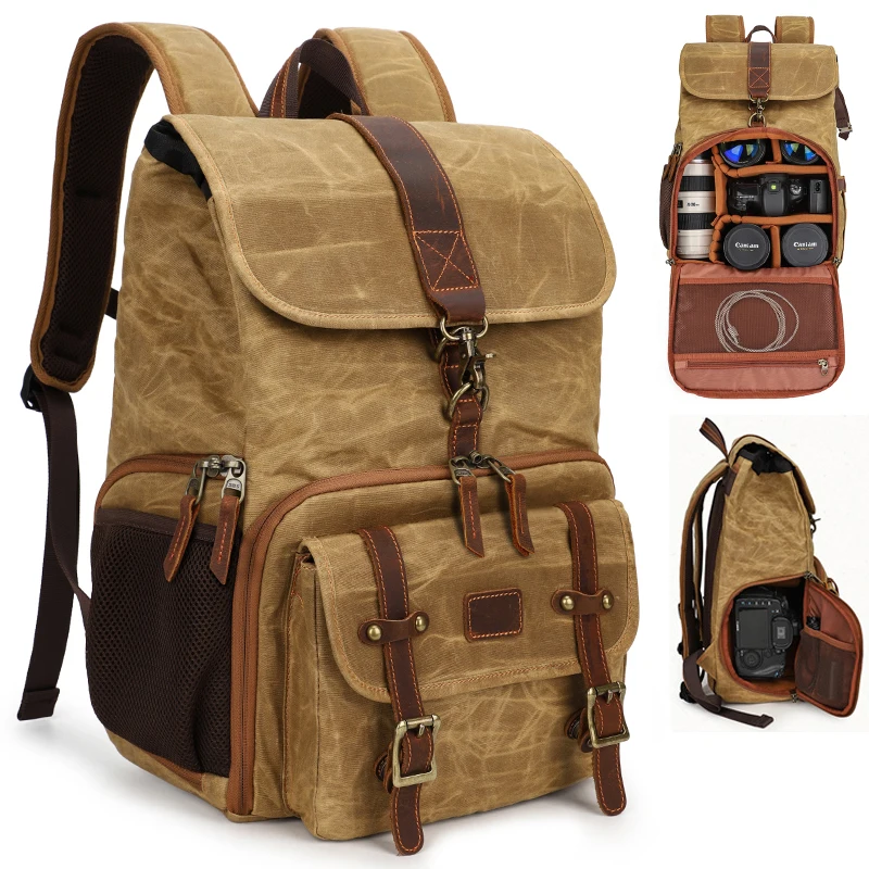 sac-a-dos-2-en-1-en-toile-ciree-impermeable-separateurs-reglables-a-degagement-rapide-poche-pour-trepied-pour-ordinateur-portable-et-appareil-photo
