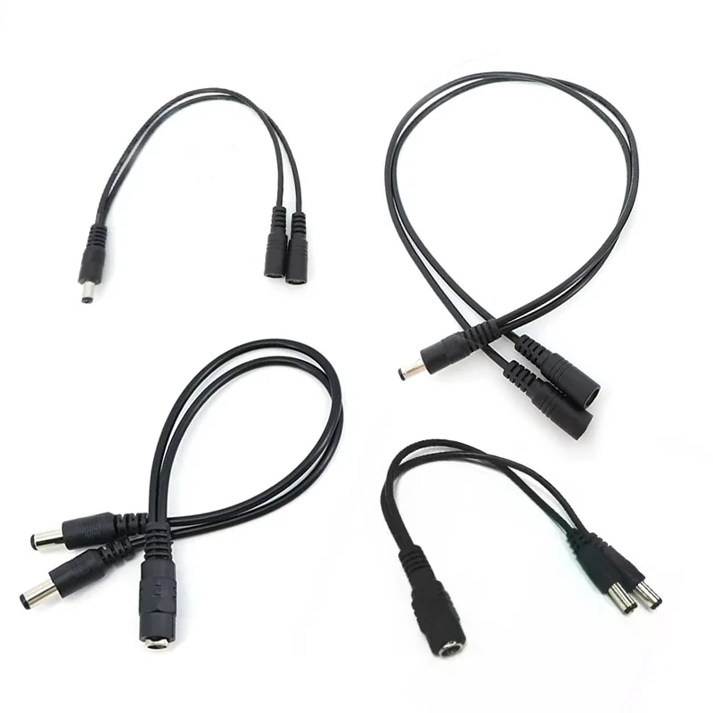 1 to 2 Way Connector DC Plug Power Splitter Cable for CCTV Power Supply Adapter 5.5mm*2.1mm