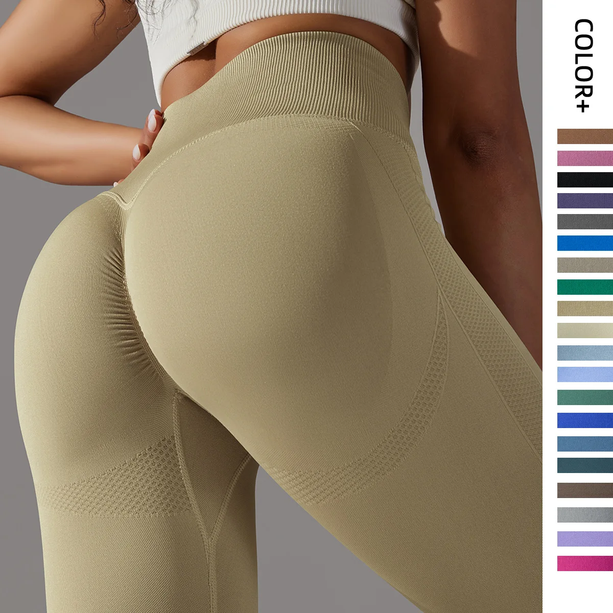 

Women's High Waist Seamless Leggings Peach Hip Tights Fitness Elastic Cycling Running GYM Pants Yoga Bottoms Workout Leggins