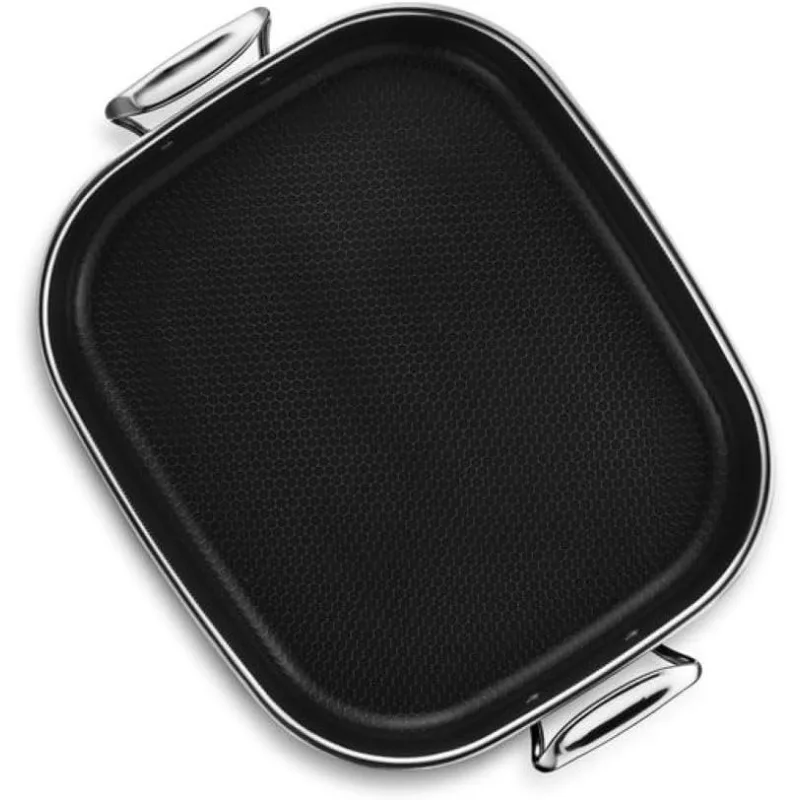 Hybrid Nonstick Roasting Pan with Rack, Dishwasher-Friendly and Oven-Safe Up to 900°F, Compatible with All Cooktops