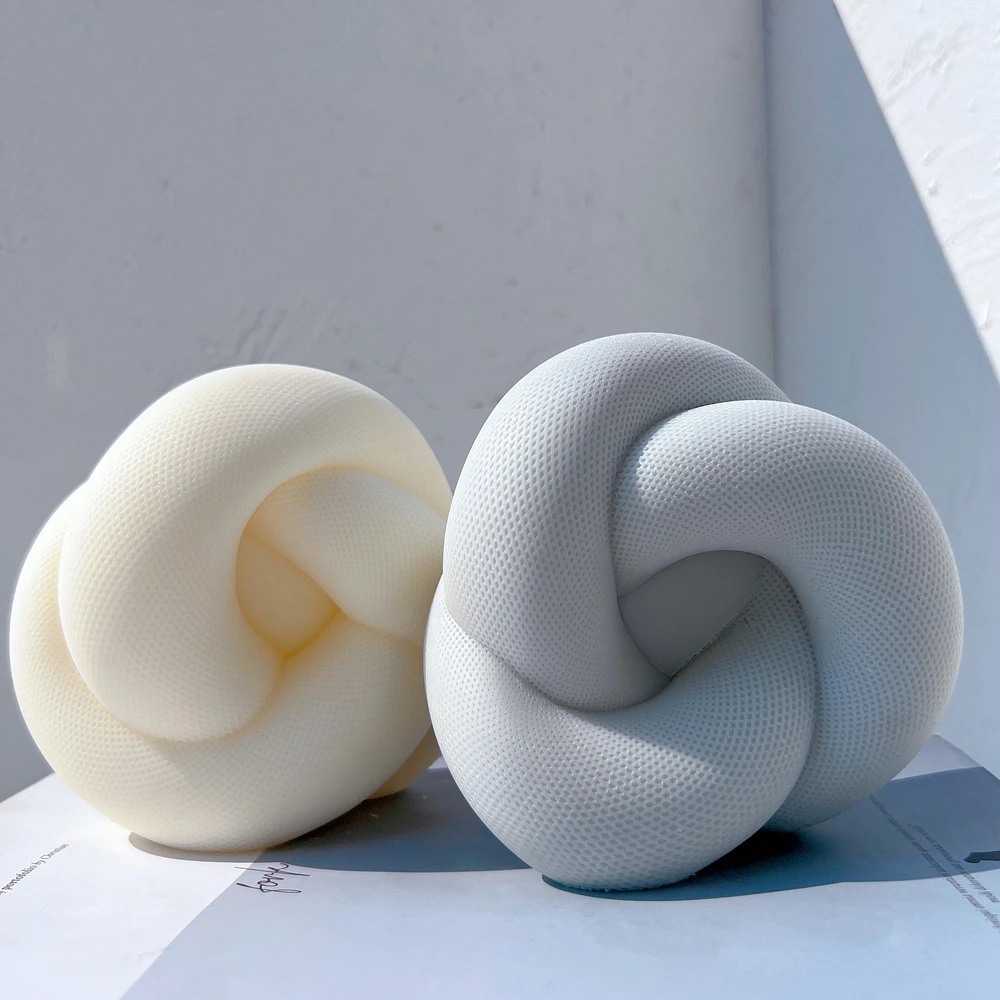 Knot Candle Mold Tube Tie Rope Silicone Mould Geometric Abstract Candles Decorative Twisted Knitted Knots Soy Wax Mold