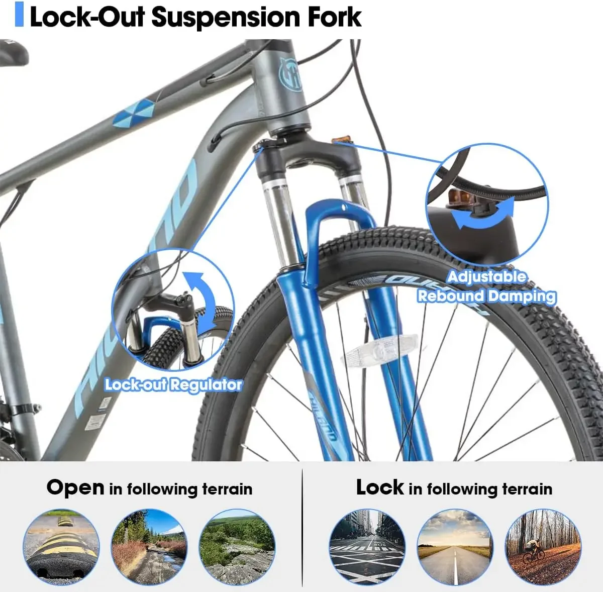 27.5 inch Mountain Bike 21 Speeds, Aluminum 18 inch Frame Hydraulic Disc-Brake for Men Women Mens MTB Bicycle Adlut Bike