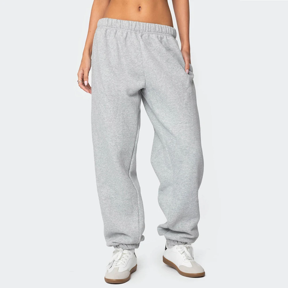 แฟชั่นสตรีกางเกงกีฬาลำลองวิ่งออกกำลังกายจ๊อกกิ้งกางเกงขนแกะที่อบอุ่นคู่แข็งแรงกลางแจ้งกางเกงวอร์มสตรีทแวร์