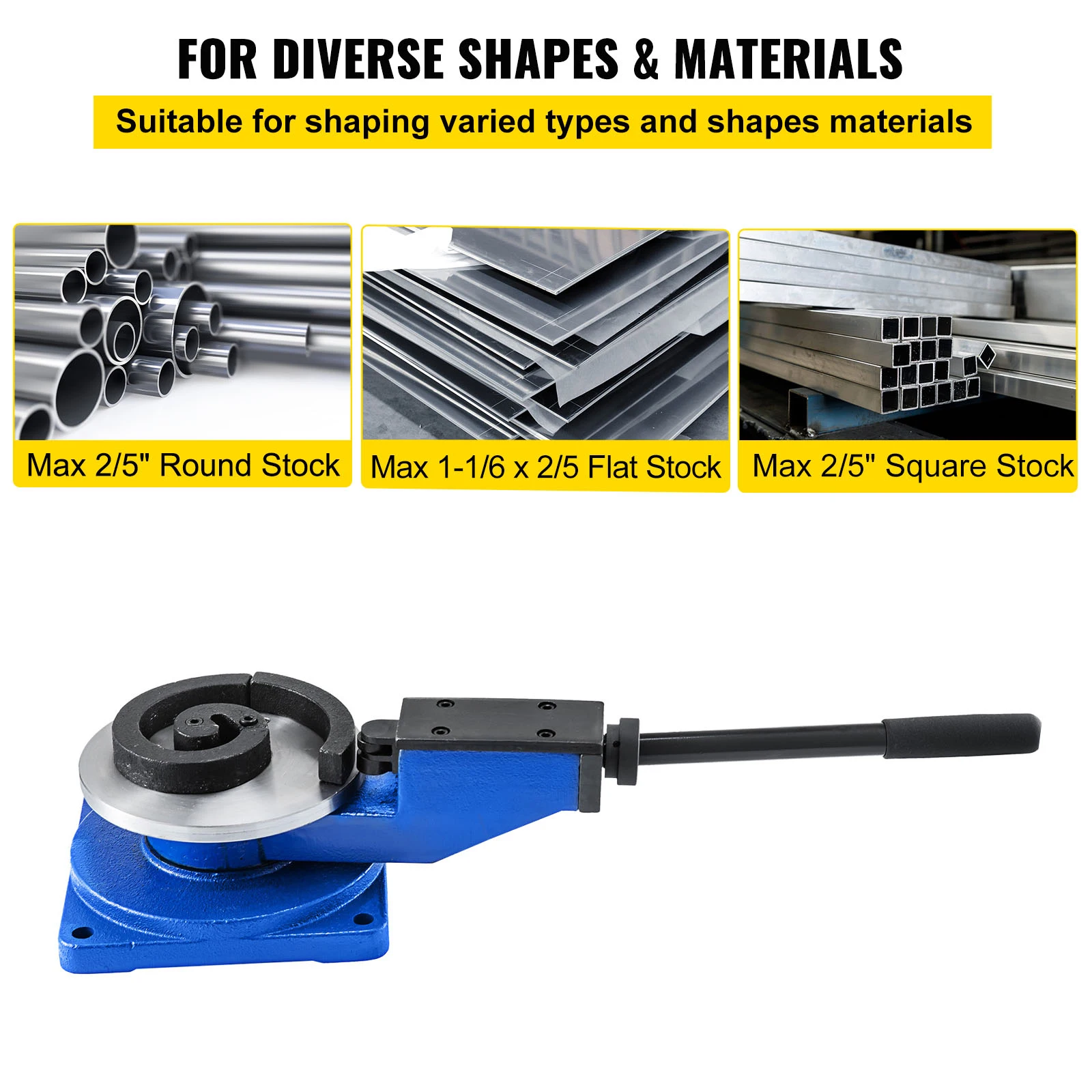 VEVOR Manual Spiral Metal Bender SBG-30 Multifunction Steel Iron Universal Bending Machine 3 Scroll Tools for Metal Production