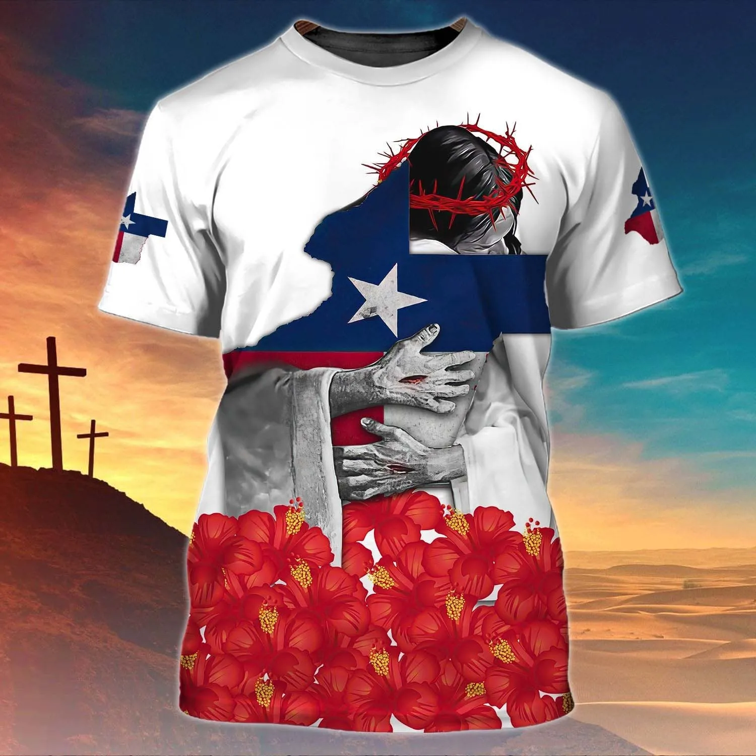 Fashion 3D Jesus Cross Print T Shirt For Men Christianity God Pattern Oversized T-shirts Casual O-neck Short Sleeve Hip Hop Tops