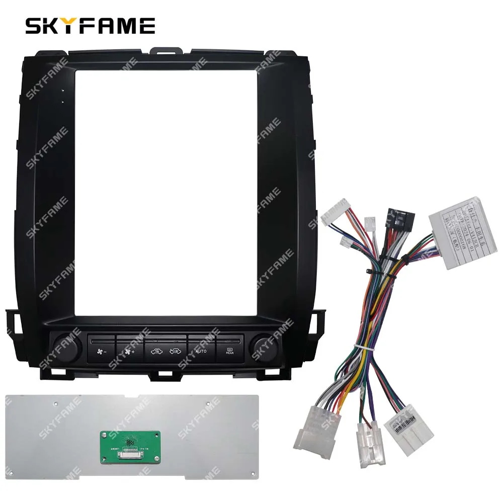 SKYFAME Car 9.7 Inch Tesla Frame Fascia Adapter Canbus Box Decoder Android Radio Dash Fitting Panel Kit For Toyota Prado LC120