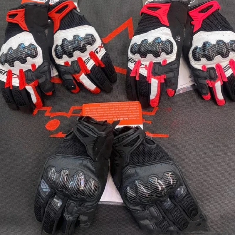 

GP-SMX Motorcycle Gloves Men Cowhide Racing Motocross Gloves Hard Knuckle Touchscreen Glove for Dirt Bike Moto Guantes Moto