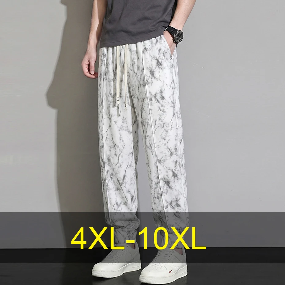 Tie Dye Pants Men 10XL Plus Size  Joggers Track Pants Male Sweatpants Fashion Casual Stretch Waist Pants Big Size 10XL