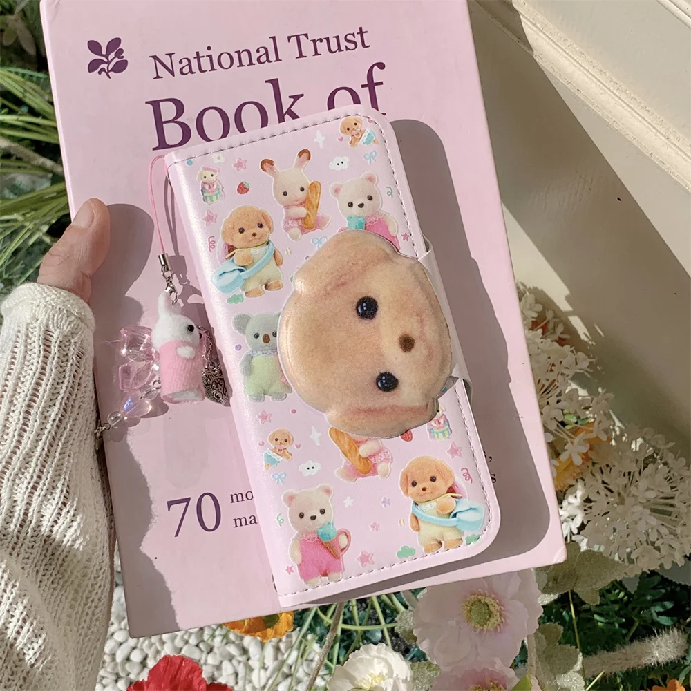 

Kawaii Cartoon Phone Case for 7 Iphone 6 pro Max New Model 5 Pendant Doll 2 pro Leather Flip Cover 3 pro Anti-Fall...