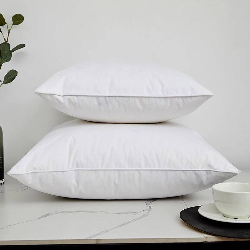 White Goose Feather Down Bed Pillows for Sleeping Multi-Size 5 Star Hotel Soft Pillow Core for Back, Stomach or Side Sleepers