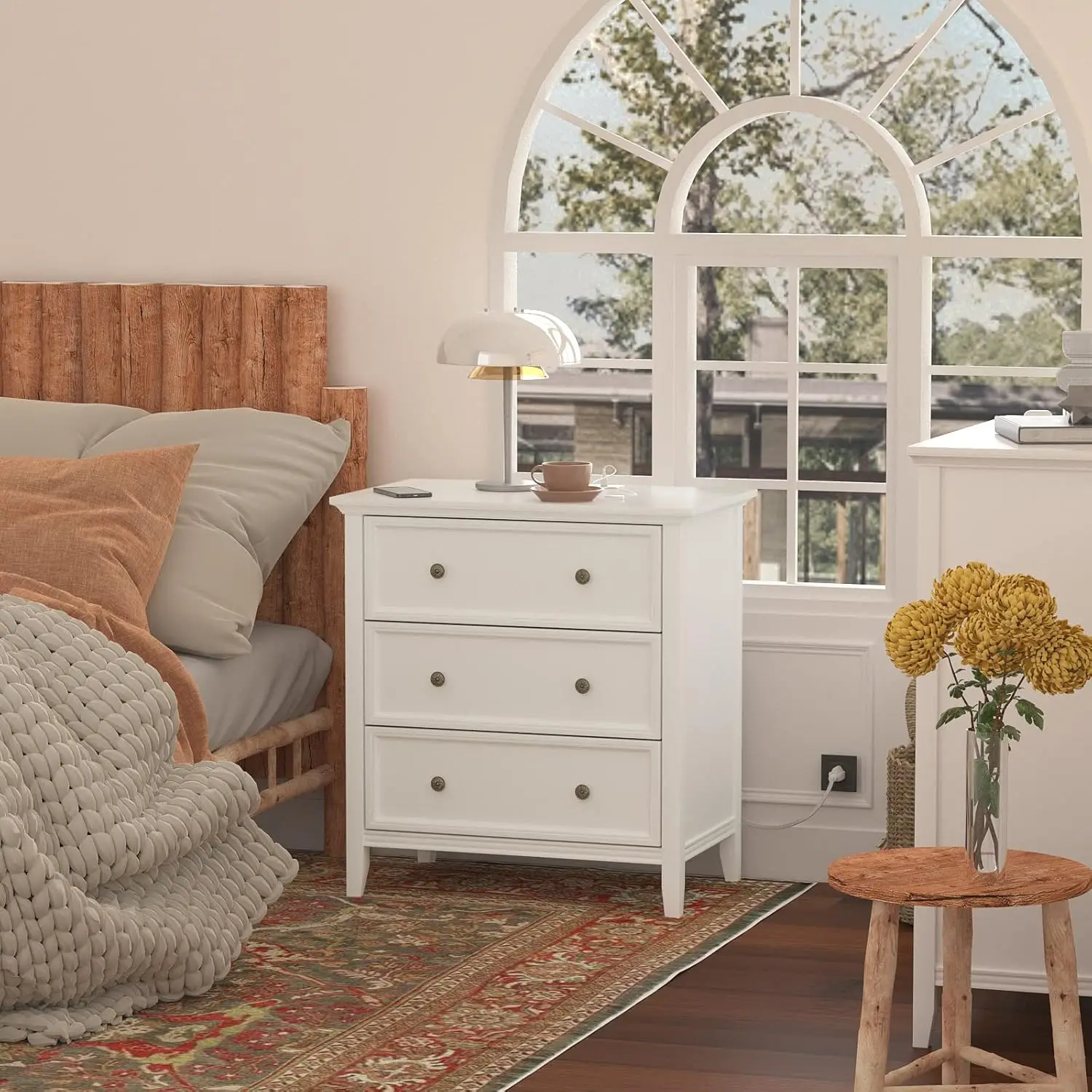 Ящики и зарядная станция, органайзер-комод из цельного дерева для спальни