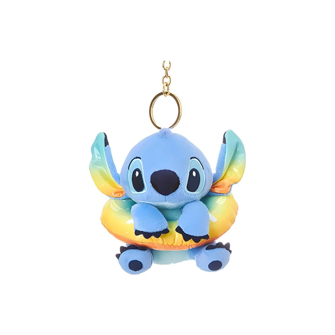 Disney Stitch Beach Party Collection, Swim Ring Blue/Yellow Dolls Plush Charm Height 11cm 6930018982545-