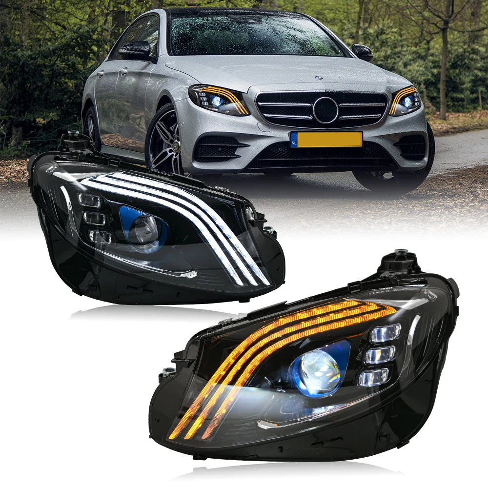 

Линза проектора DRL Halogan, светодиодная фара в сборе для Mercedes Benz E Class W213 E200 260 300 350 2016-2021 гг.