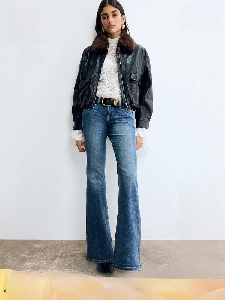 

Low Waist Skinny Jeans Women's Summer Fashion Jeans Bell Bottoms Vintage Washed Denim H&M Standard Fit Youth Ladies' Jeans