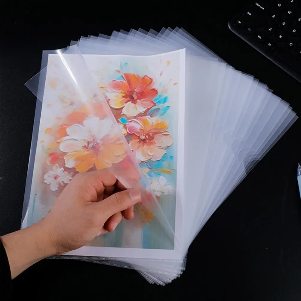 

High File Organizer Transparent A4 File Folder Set for Office School Supplies 30 Pcs L-type Document Sleeves for Efficient