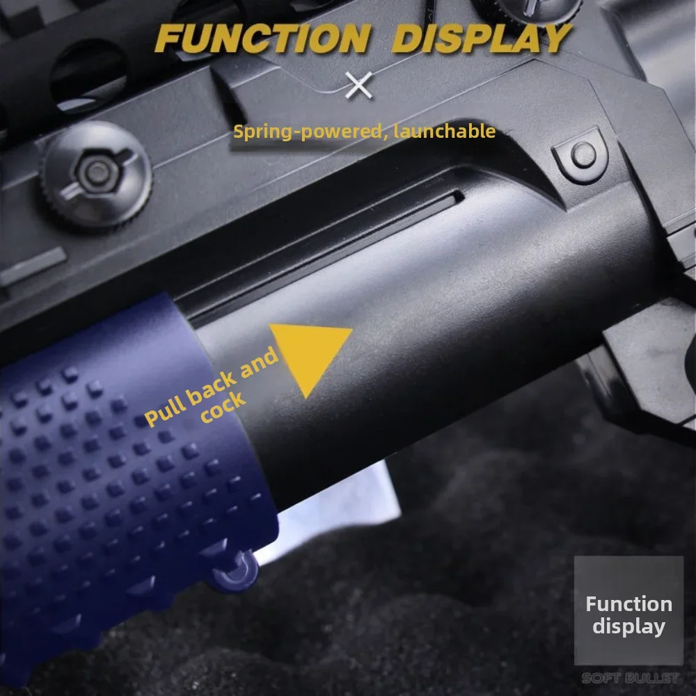Under‑Barrel Hobby Launcher Model, 20mm Guide Rail Compatible, Pull‑back Cocking for Soft Bullet Play Scenarios