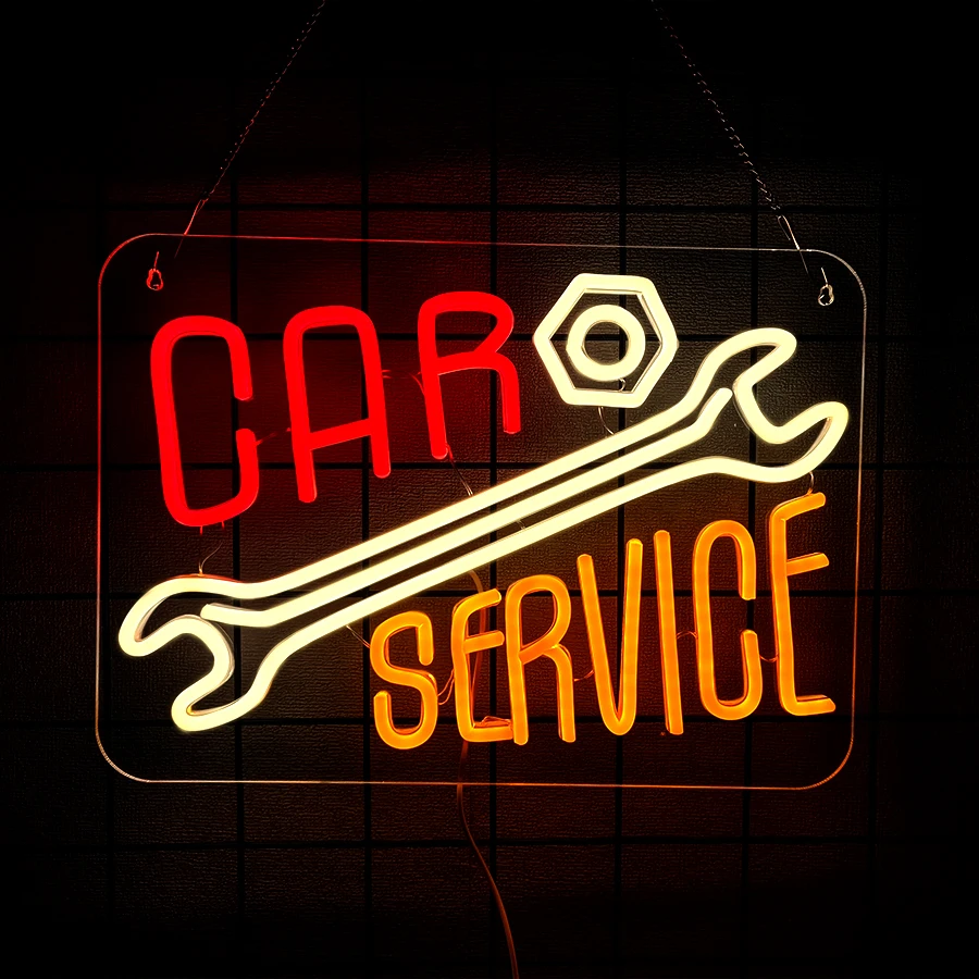 Car Maintenance Series Neon Signs, Tools Led Icon Usb Powered, Used For Man Caves, Garages, Workshops, Auto Parts Stores Decor.