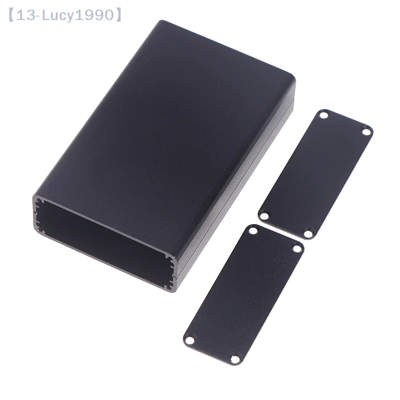 Aluminum PCB Instrument Box Enclosure Electronic Project Case Panels Screws DIY Built-in Grooves Black 80x50x20mm