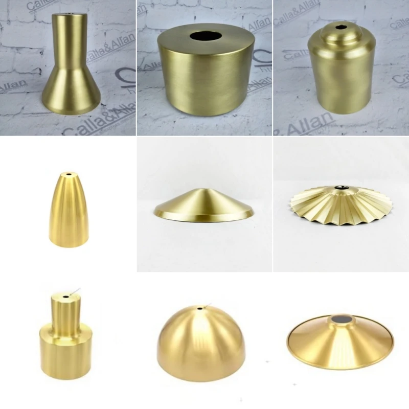 Brass lampshade minimalist industrial style Japanese desk lamp floor lamp wall lamp hallway DIY lighting accessories