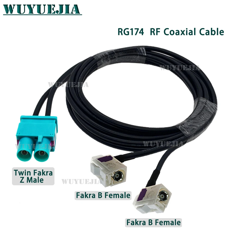 Twin Fakra Z maschio a Twin Fakra B femmina 90 ° Jack adattatore Radio Antenna Audio RG174 cavo adattatore Antenna per VW Audi