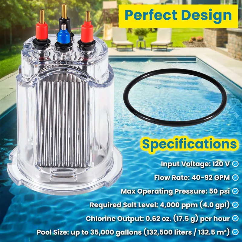 Zodiac R0511400 35 Electrode for Zodiac Jandy AquaPure Ei Series Electronic Salt Water Chlorine Generator APURE35 / APURE35PLG