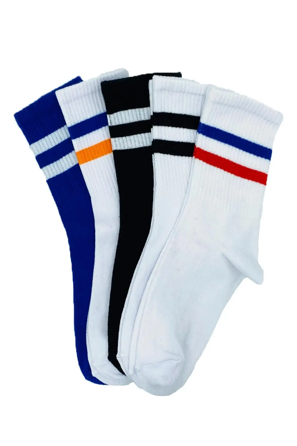 5 Pieces Circle Pattern Colorful Sports Socks, Unisex, Comfortable Daily Use. Cotton, Sportswear. With Free Shipping