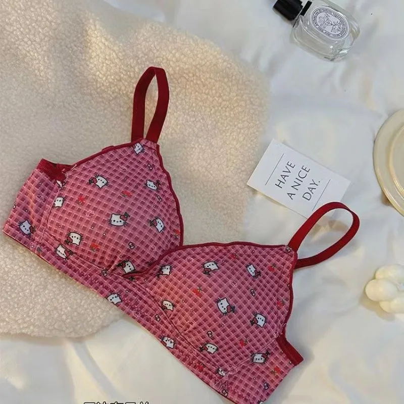 소녀들을 위한 스위트 액티브 브라, 만화 캐릭터 푸쉬업, 편안하고 귀여운 여성 스포츠 브라, 속옷, 통기성 좋은 여성용 브라