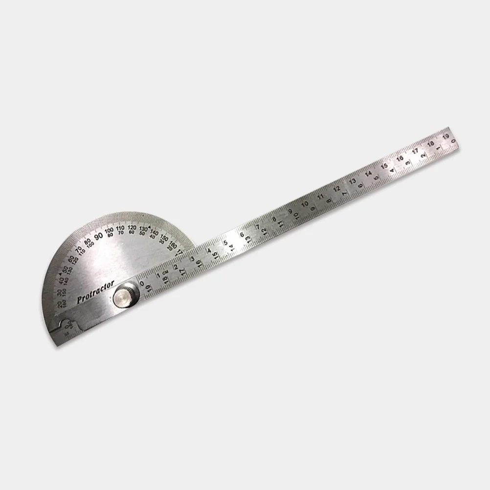 

Angle Protractor 180 Degree Two-Arm Stainless Steel Rotate Locking Knurling Thumb Nut for Woodworking Measuring Marking Tool