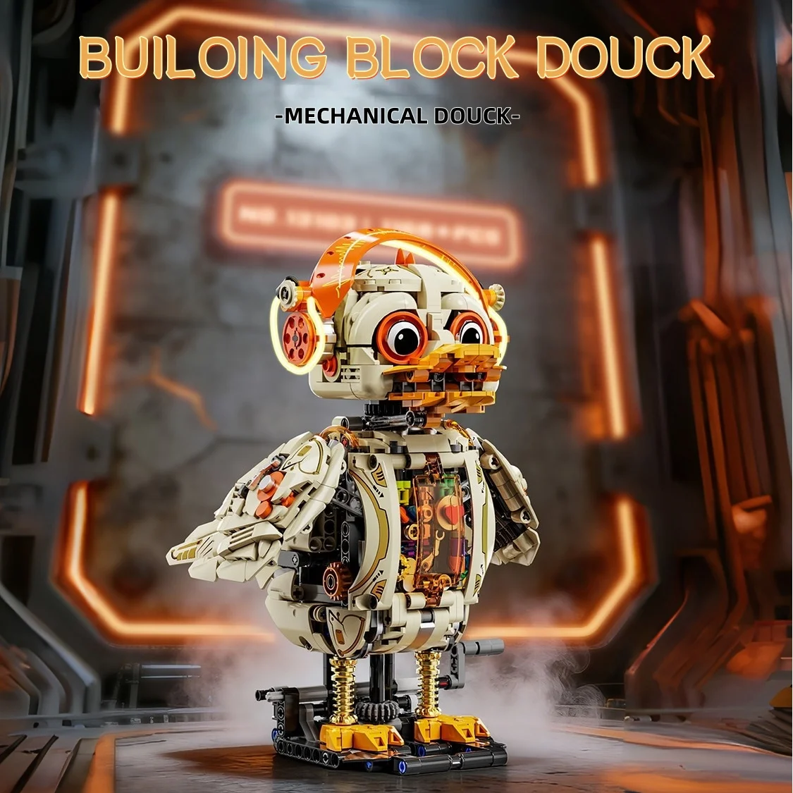 

Mechanical Animal Series Mechanical Duck Building Block Model with Linkage and Light Effects STEM Educational DIY Toy Best Gift