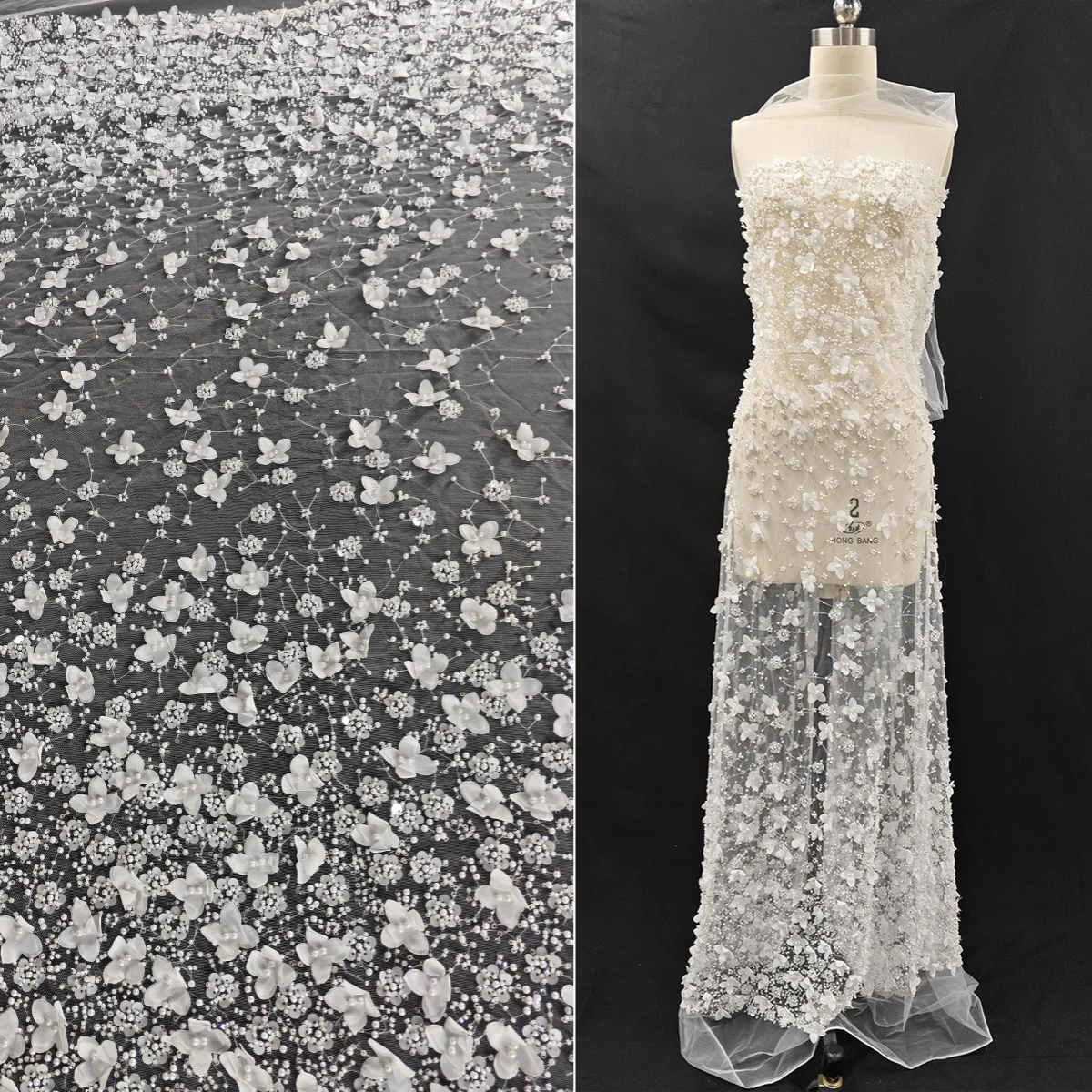 

Вышитые цветы, блестки, лепестки из бисера, ткань, сшитые свадебные платья, модные платья, ткани ручной работы «сделай сам»