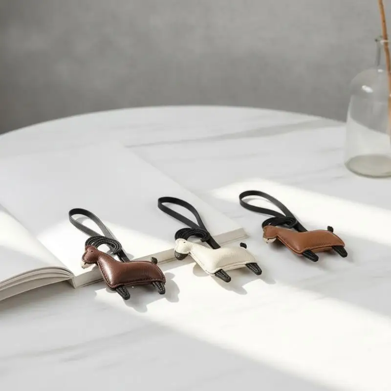 Hochwertiger Schlüsselanhänger aus PU-Leder mit Schaf-Motiv, langlebiger, weicher Schlüsselring, mehrfarbig, Reise-Taschenanhänger, Geschenk zum Thanksgiving für die Familie – Detail 9