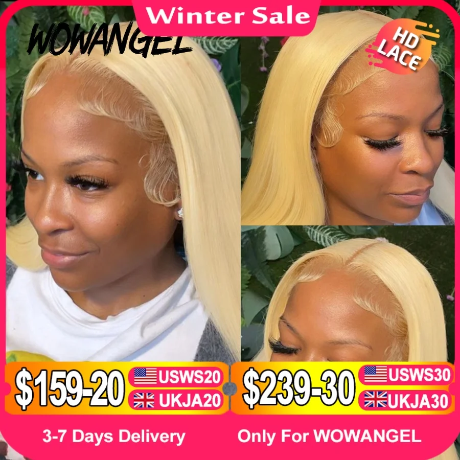 Wow Angel 613 HD Lace Frontal Wig 13X6 Full Lace Front Straight Wig Human Hair Wig Pre Plucked Natural Scalp For Woman Glueless