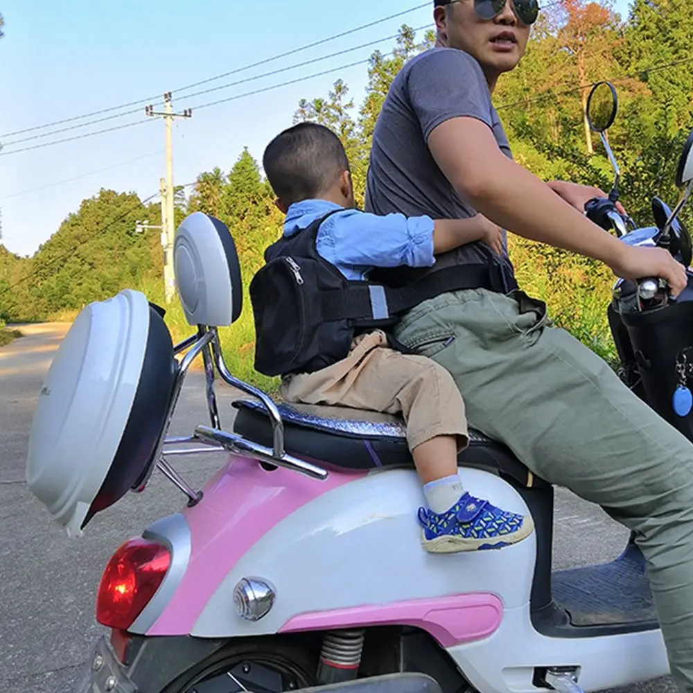 Adjustable Strap Motorcycle Safety Belt Reflective Strip Non-slip Kids Safety Seat Harness Protective Sturdy